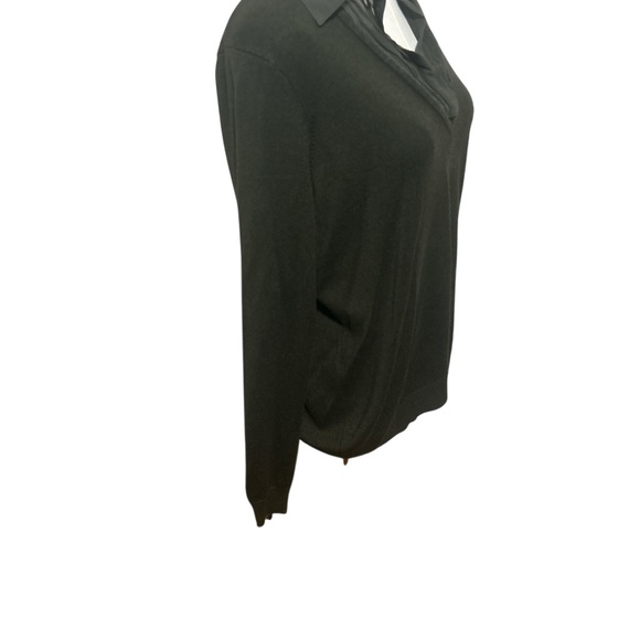 Lauren Ralph Lauren dark green cashmere silk v neck sweater 1X - Picture 3 of 7